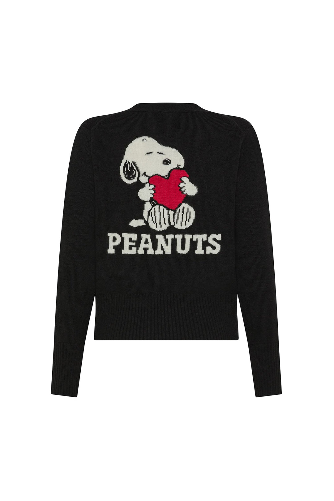 SUN 68 Cardigan Peanuts nero in lana e cashmere con tasche - Mancinelli 1954