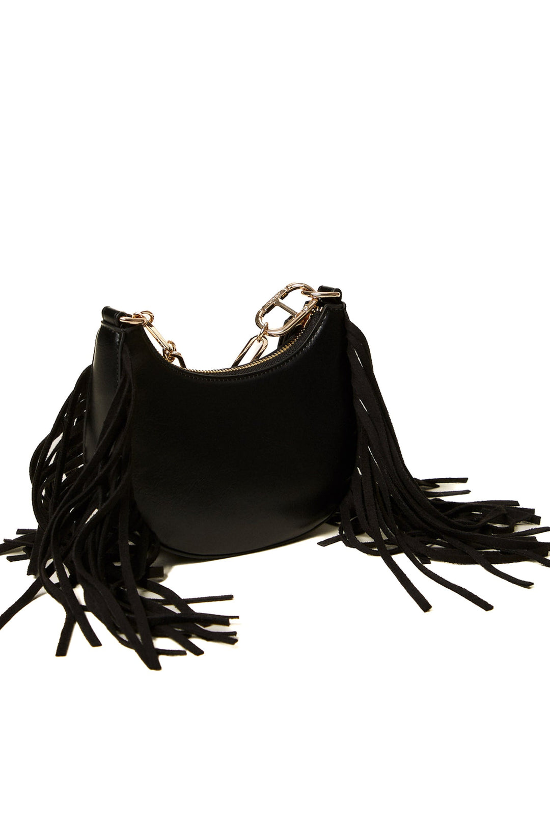 TWINSET Borsa hobo mini 'Melrose' nera con frange - Mancinelli 1954