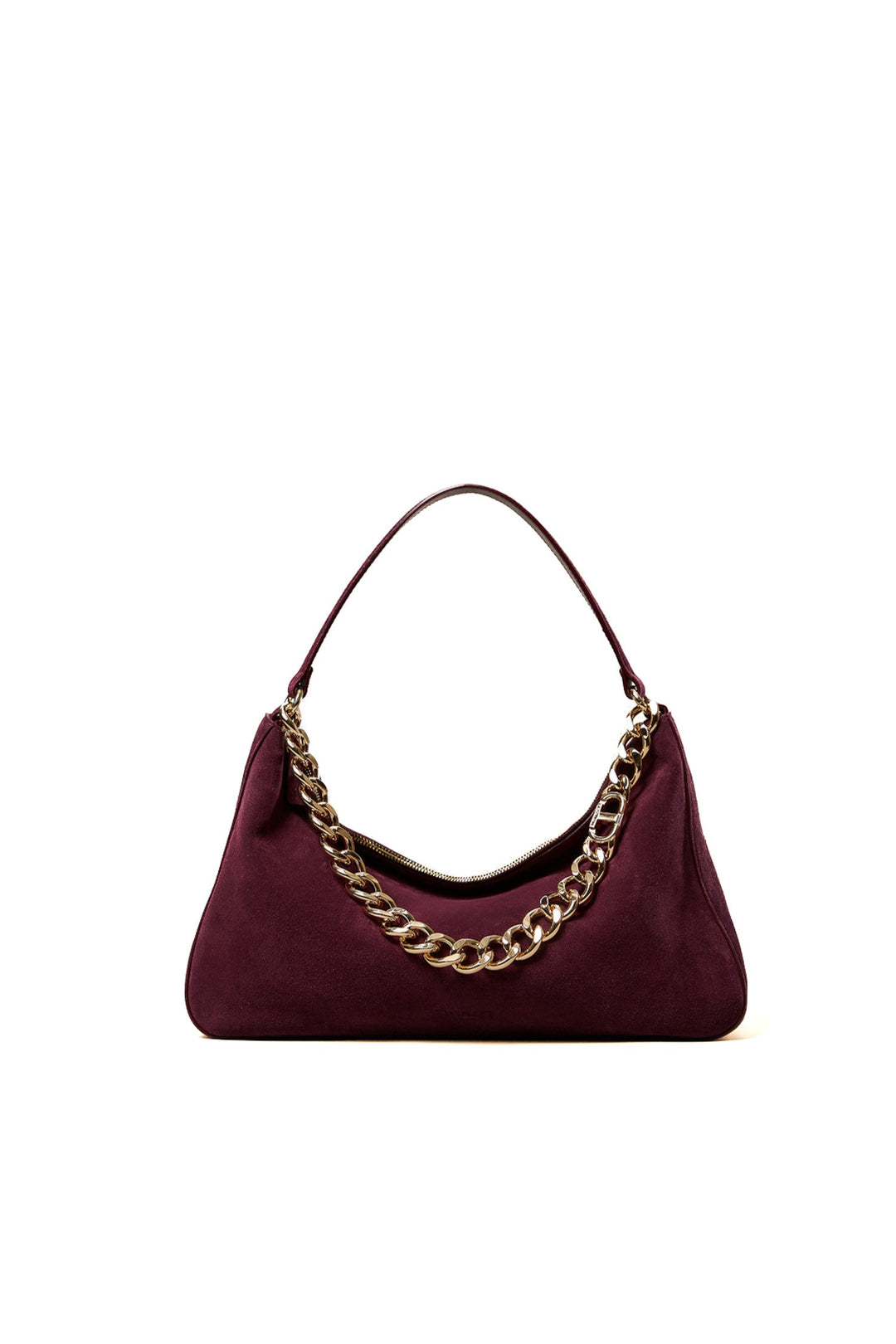 TWINSET Borsa 'Liliane' media color vino in suede - Mancinelli 1954