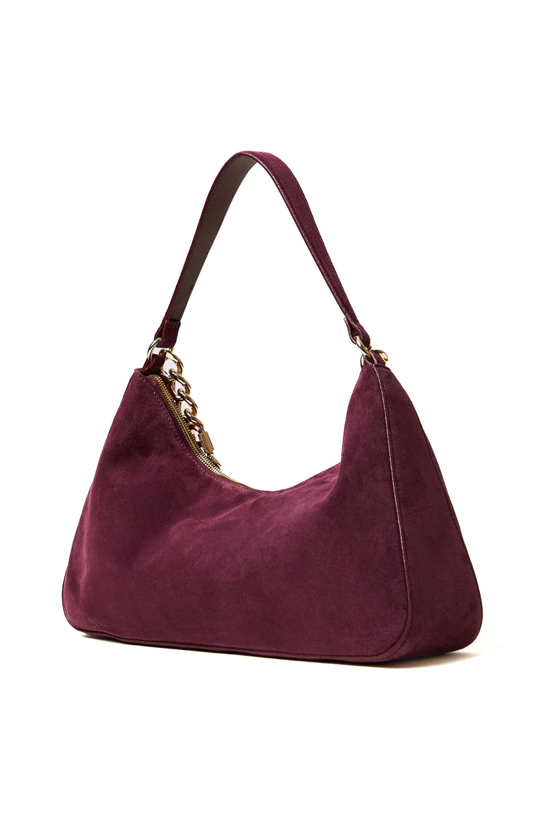 TWINSET Borsa 'Liliane' media color vino in suede - Mancinelli 1954