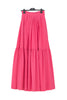 Shocking pink maxi skirt “GIRELLA” with pleats and ruffle