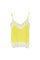 Top in raso lime con dettagli in pizzo bianco