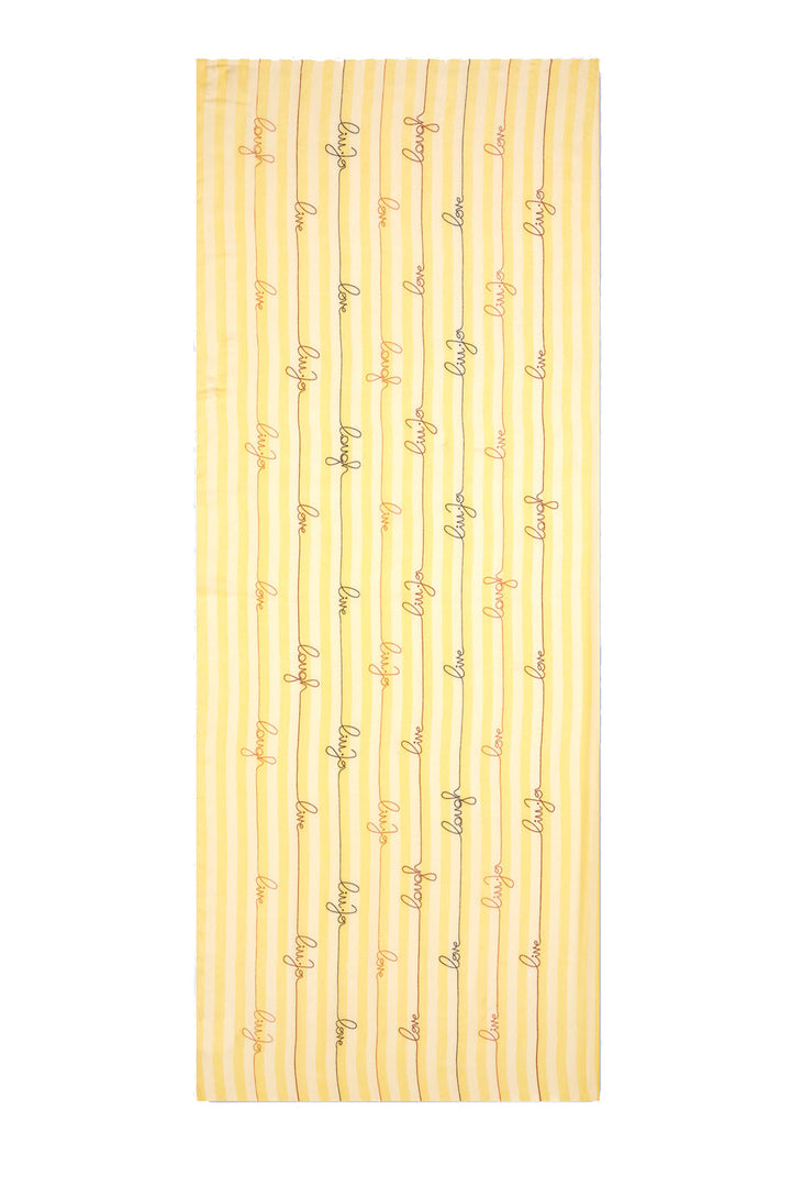 Stola giallo chiaro ecosostenibile con logo love