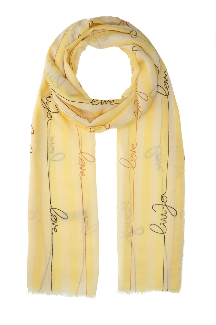 Stola giallo chiaro ecosostenibile con logo love