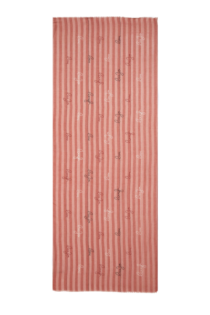 Stola rosa ecosostenibile con logo love