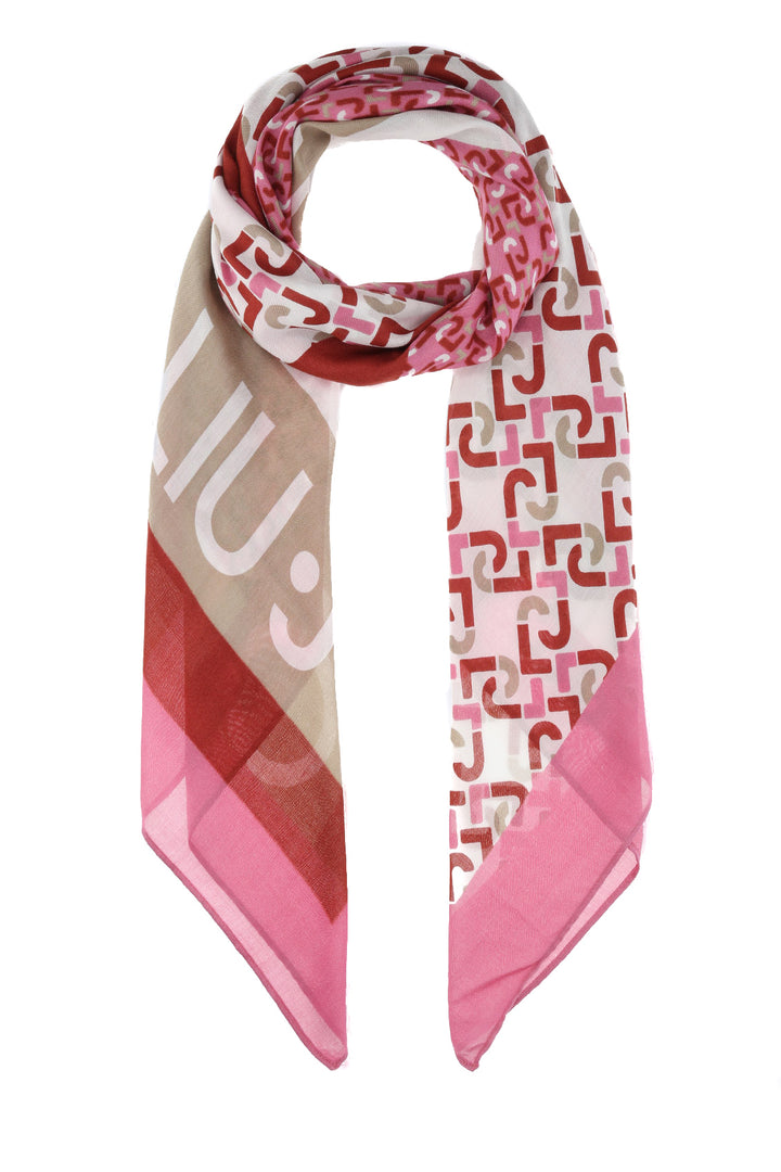 Foulard rosa scuro con logo