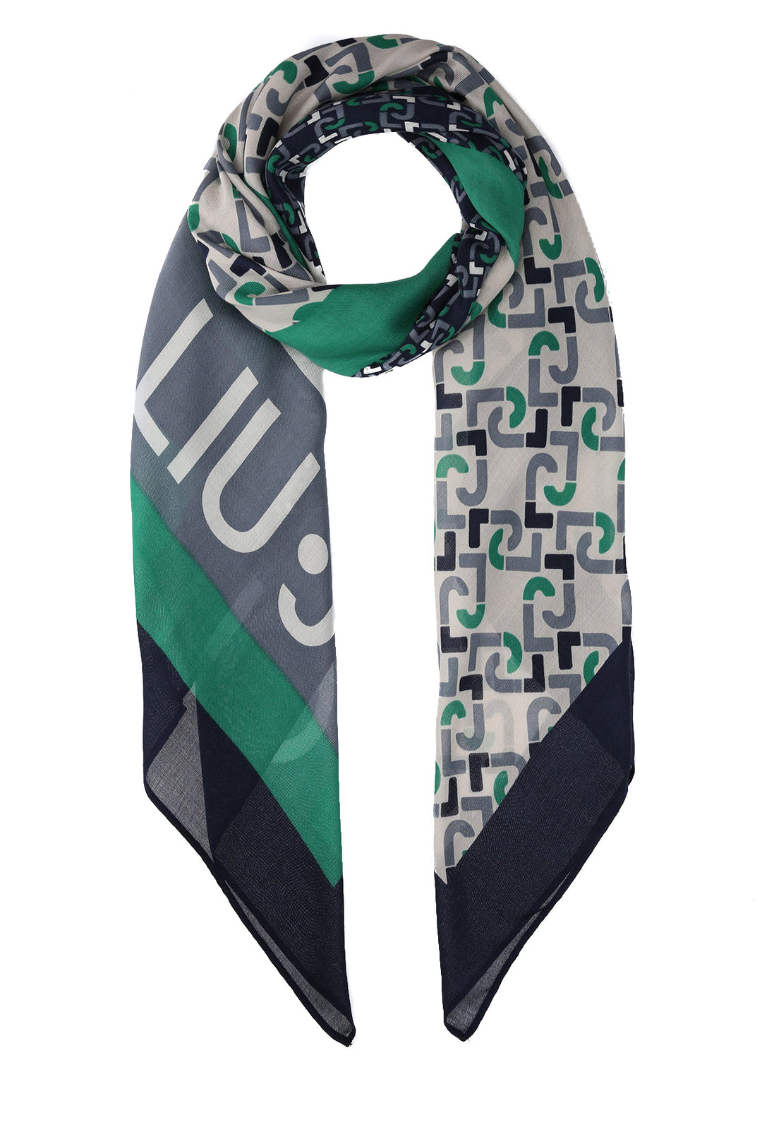 Foulard blu scuro con logo