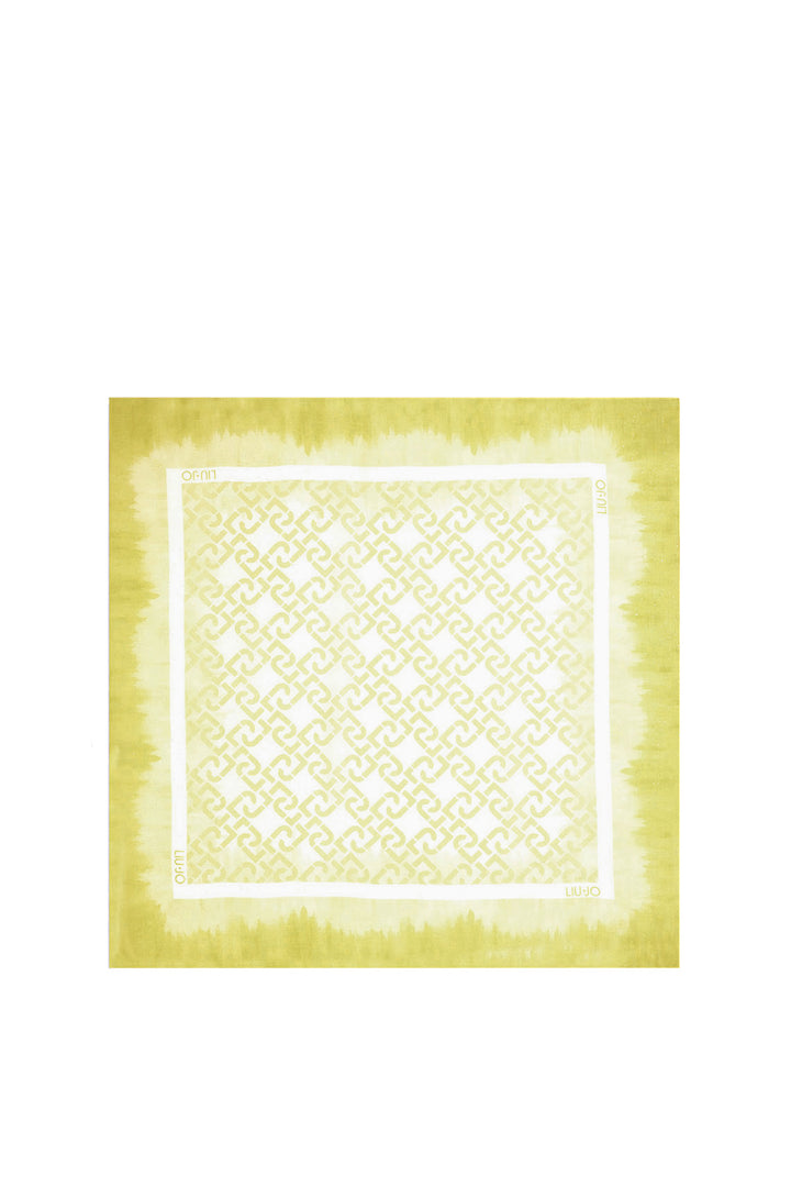 Foulard giallo chiaro con stampa logo