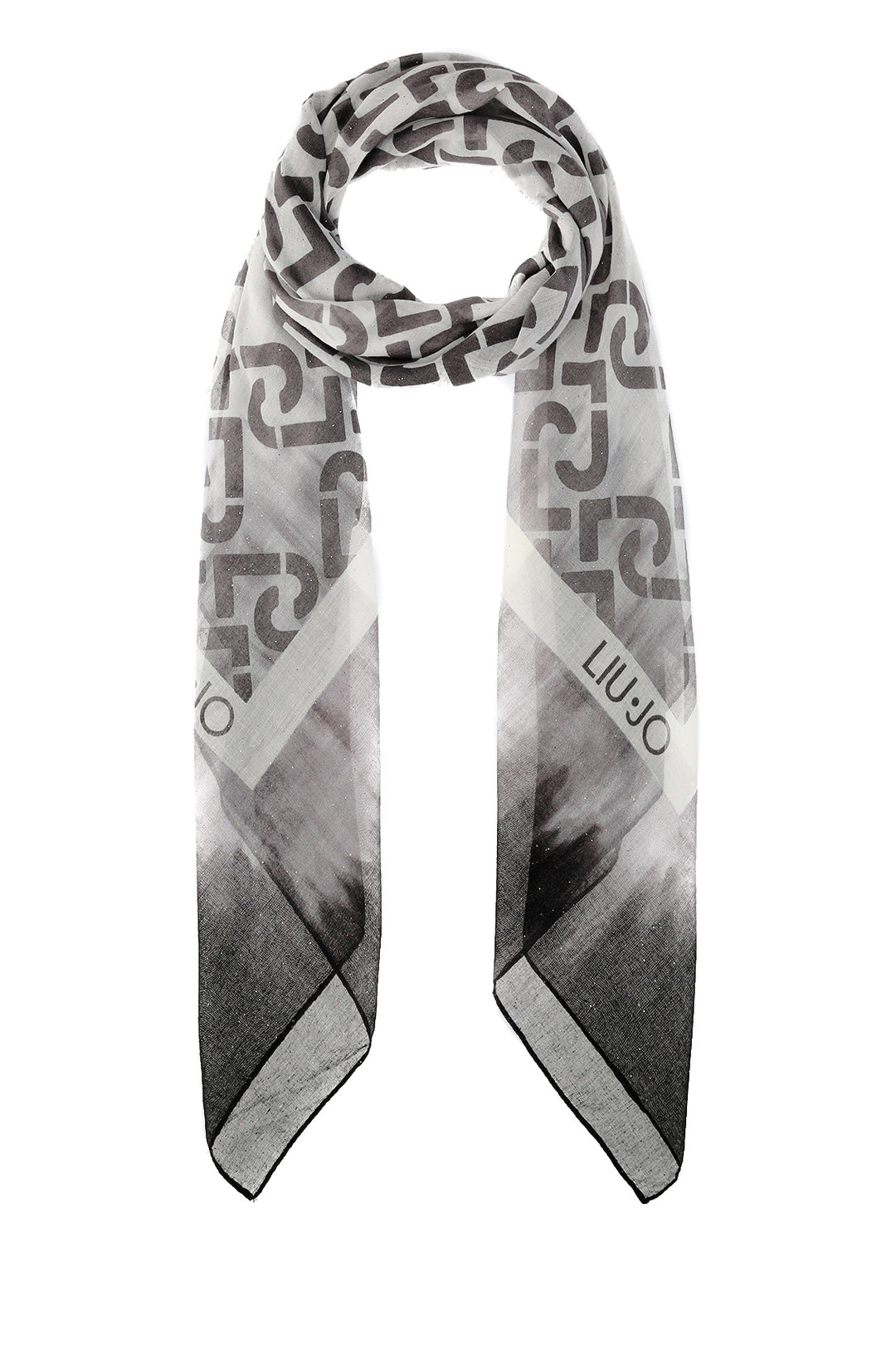 Foulard nero con stampa logo