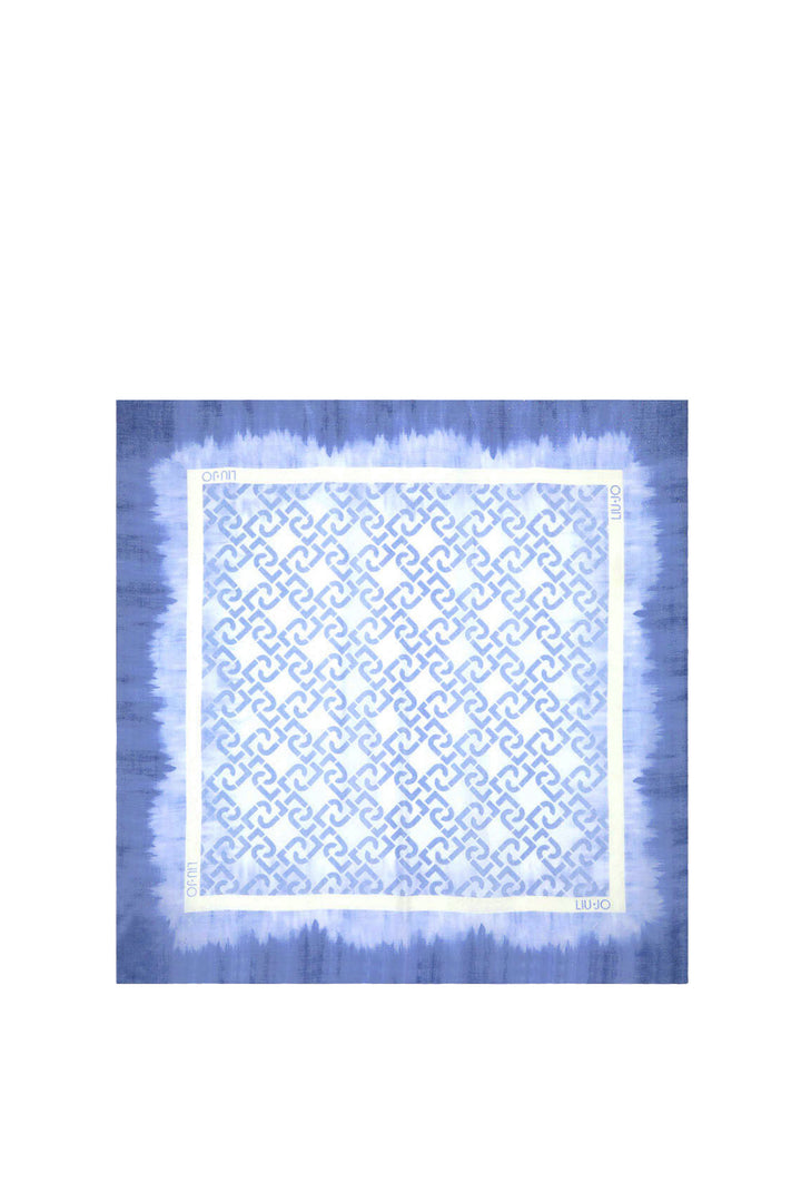 Foulard blu con stampa logo