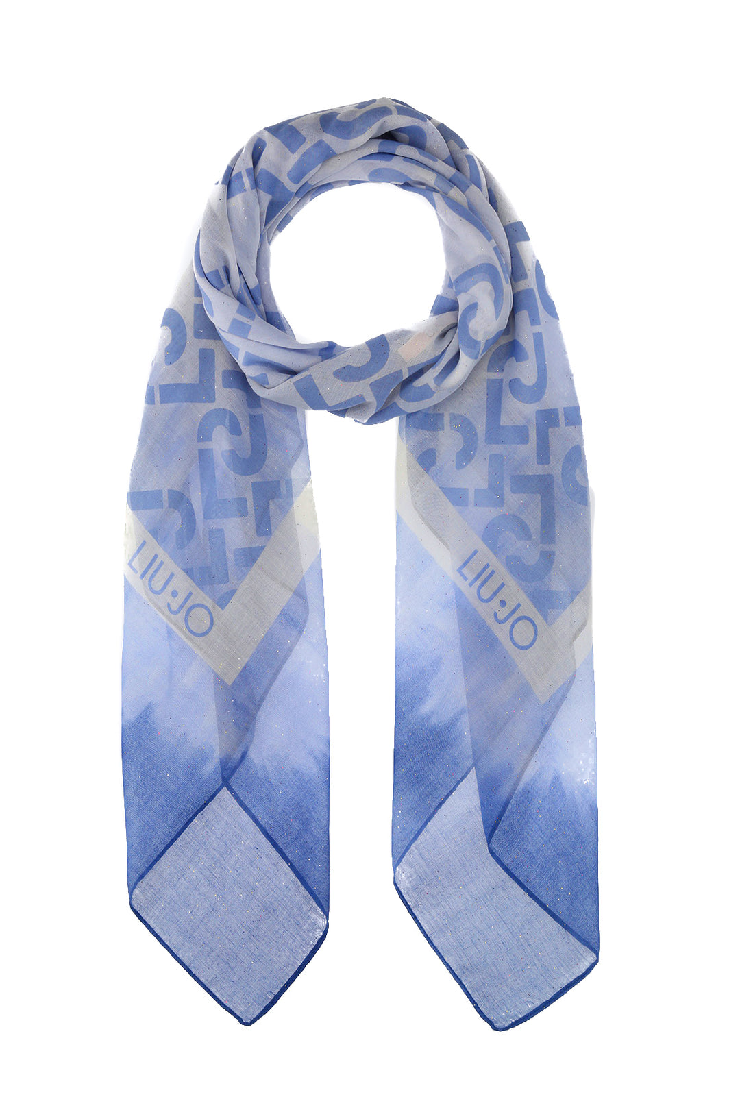 Foulard blu con stampa logo