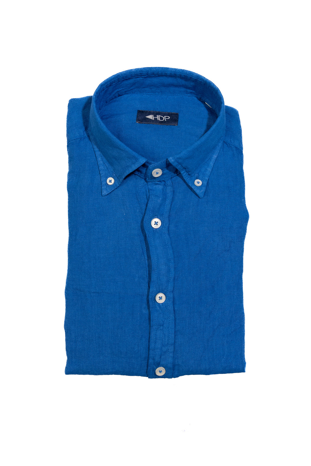 Blue button down shirt in linen