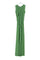 Green crepe jersey jumpsuit with belt