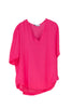 Fuchsia satin blouse with V-neck