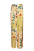 Pantalone gamba dritta salvia con stampa floreale
