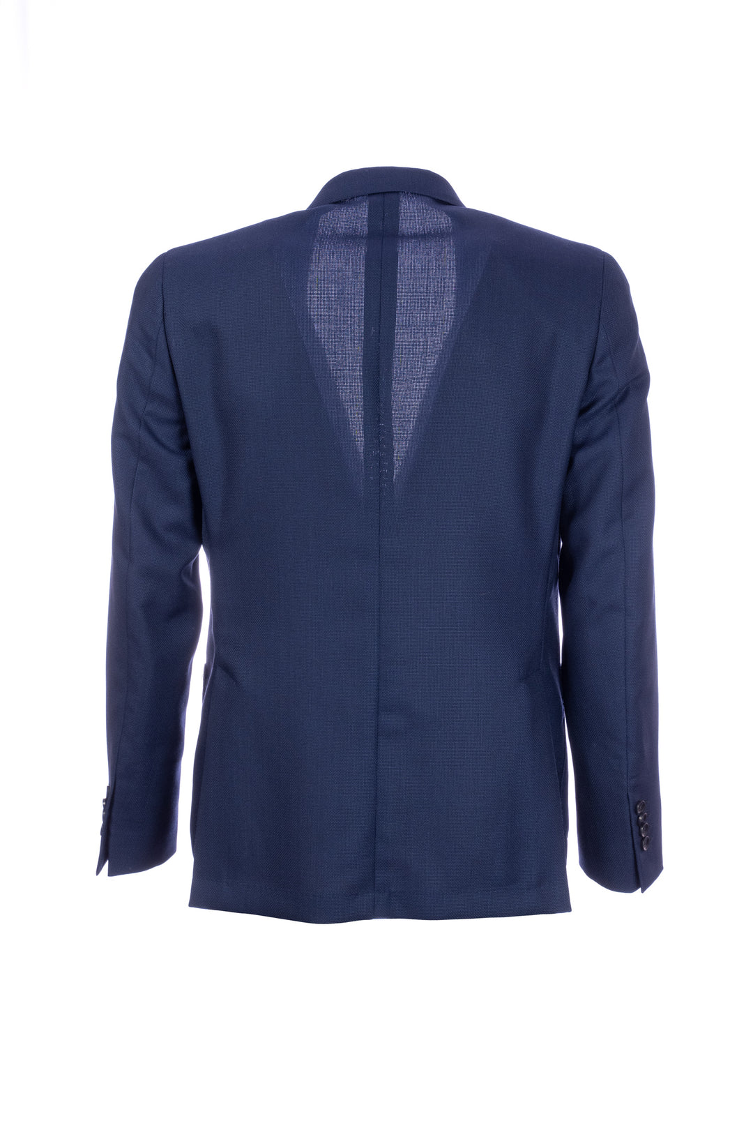 Veste bleue à deux boutons non doublée en laine vierge