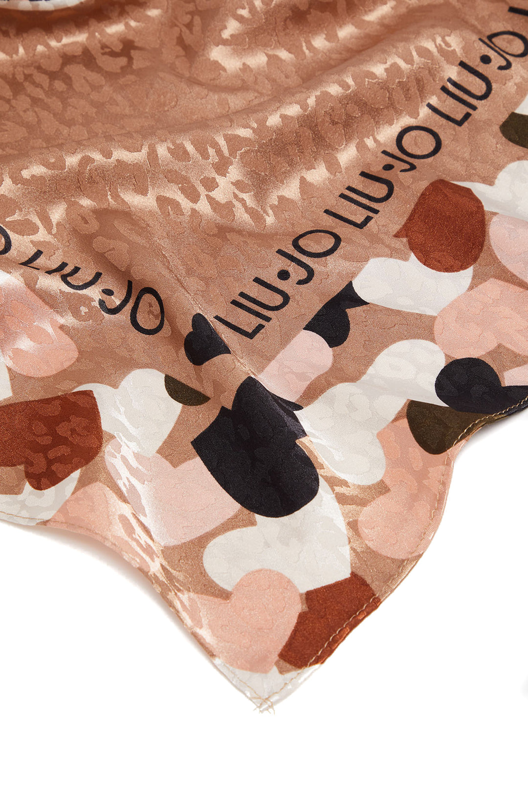 Foulard noce ecosostenibile con cuori e motivo animalier