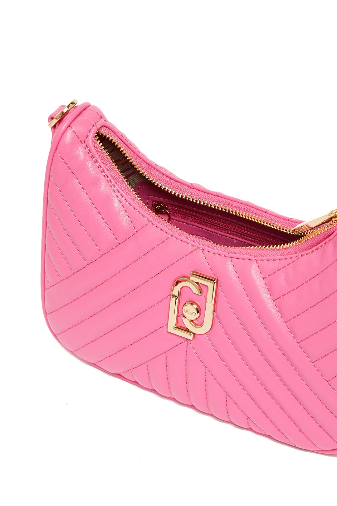 LIU JO Small eco-sustainable matelassé raspberry shoulder bag