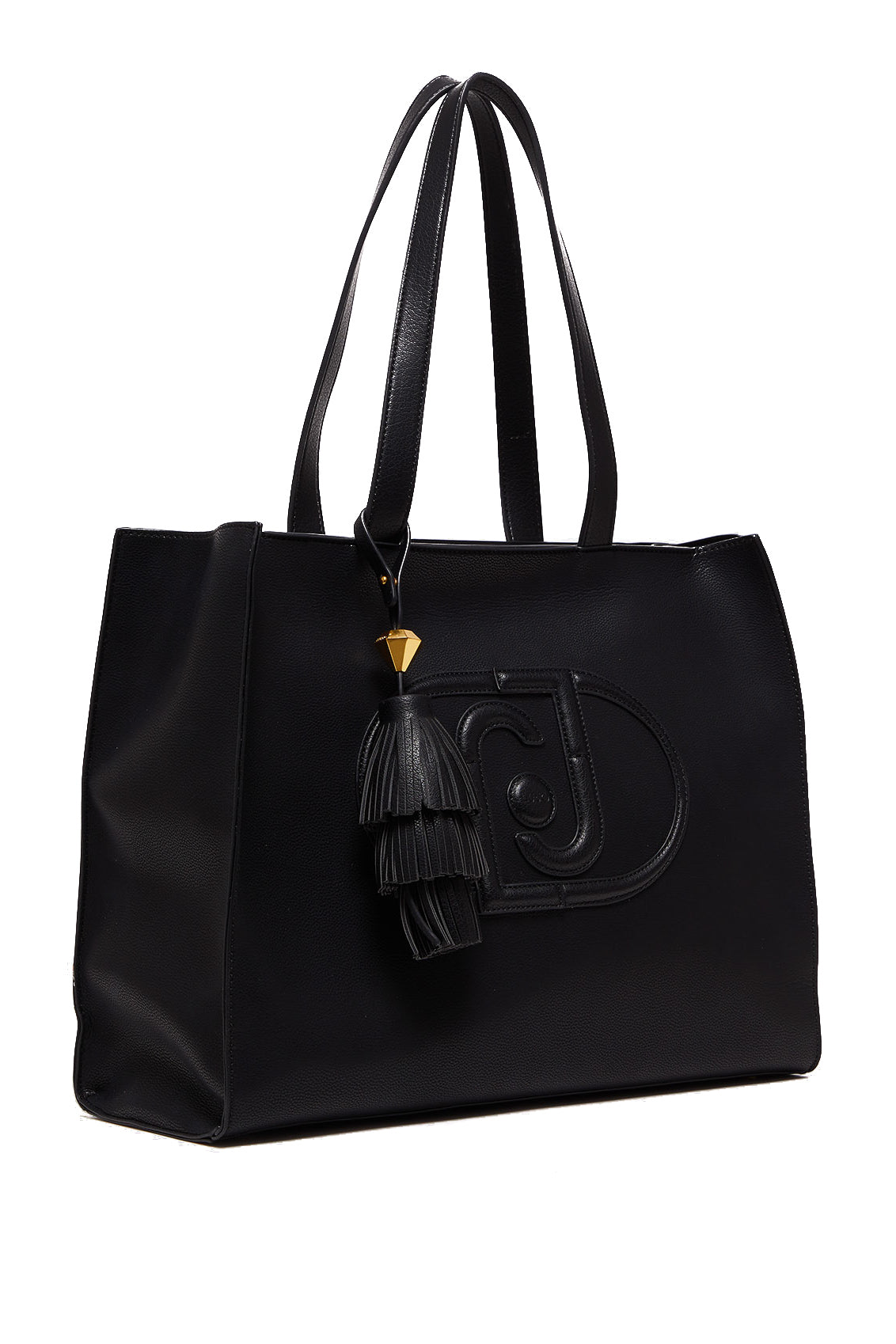 LIU JO Borsa shopping grande nera con logo AA3250E0503