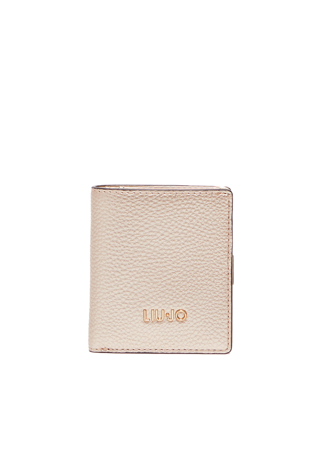 LIU JO Eco-sustainable light gold wallet with logo AA3268E0086