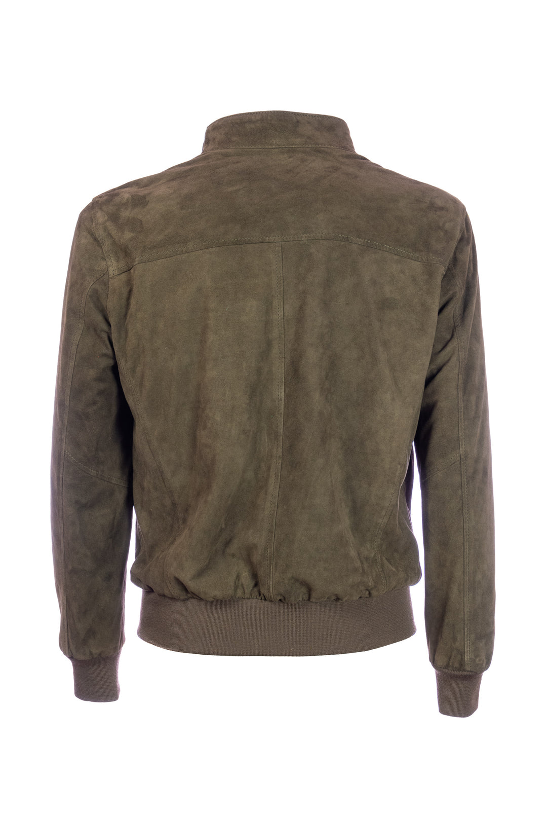 Mud green suede bomber jacket