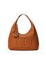 Borsa hobo cuoio con logo Oval T embossed