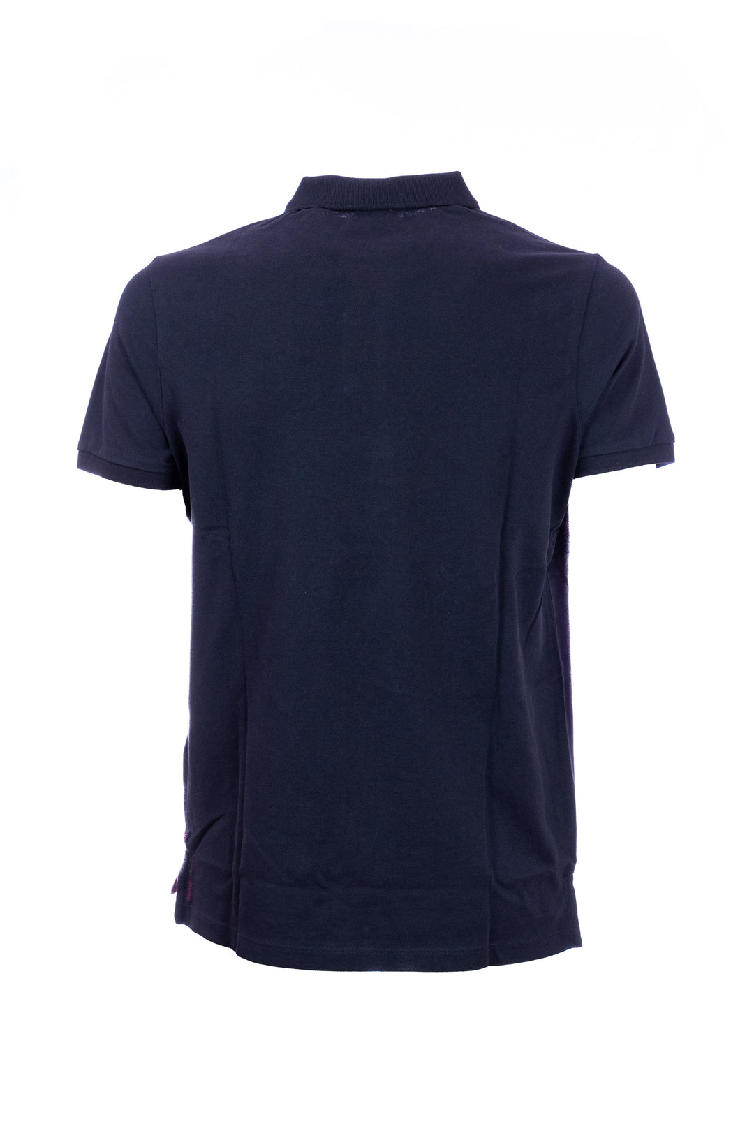 Navy blue polo shirt in cotton piqué with logo embroidered on the chest