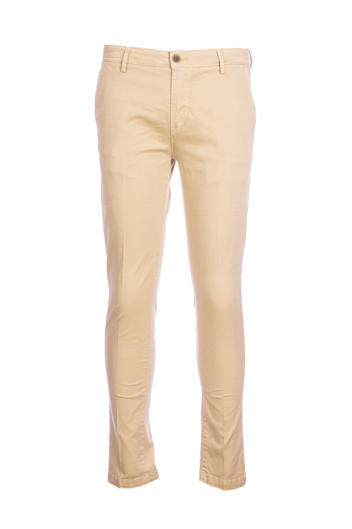 Sand trousers in stretch cotton gabardine