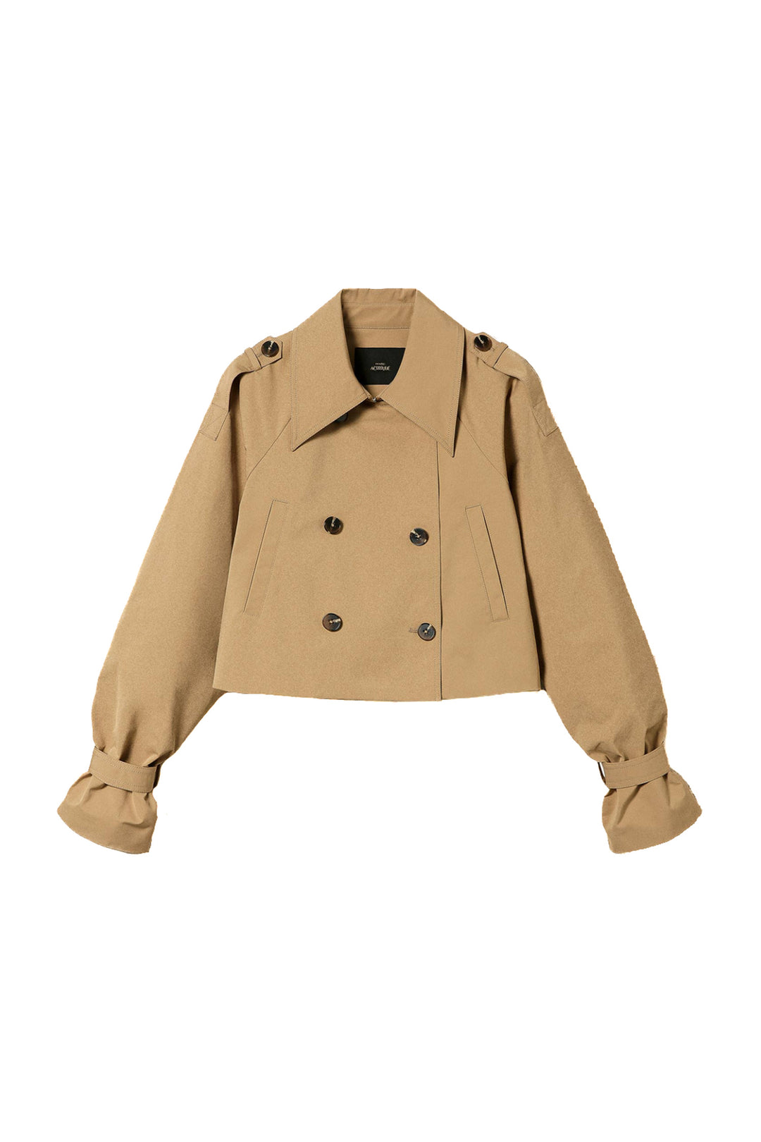 ACTITUDE TWINSET Giacca a trench marrone in gabardina - Mancinelli 1954
