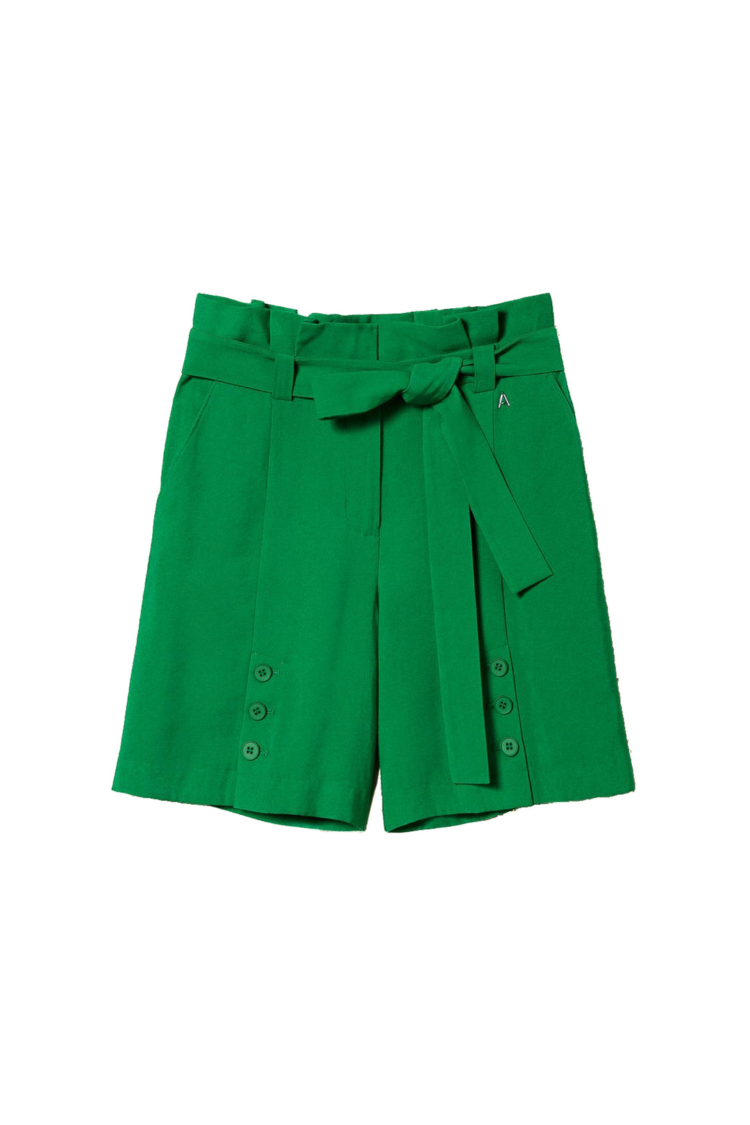 ACTITUDE TWINSET Shorts a vita alta verdi con cintura - Mancinelli 1954