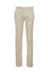 Pantalone “MORELLO” beige in misto cotone elasticizzato e seta