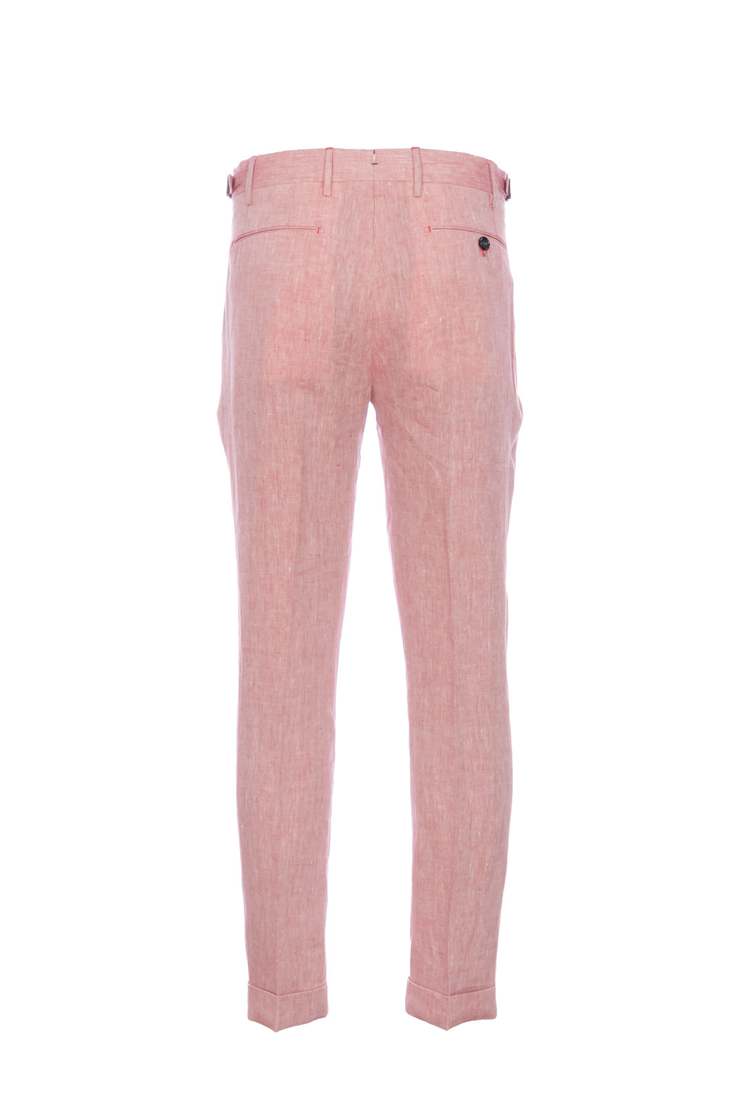 Pantalone “RETRO” rosa pesca in seta con una pince
