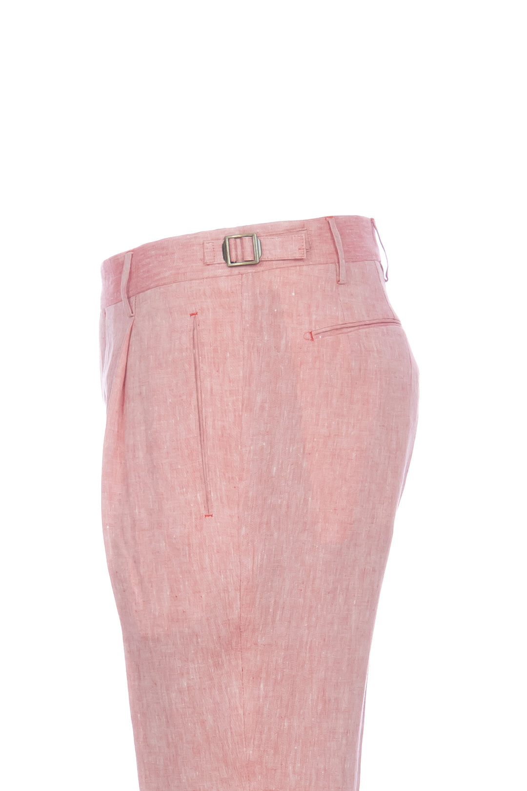 Pantalone “RETRO” rosa pesca in seta con una pince
