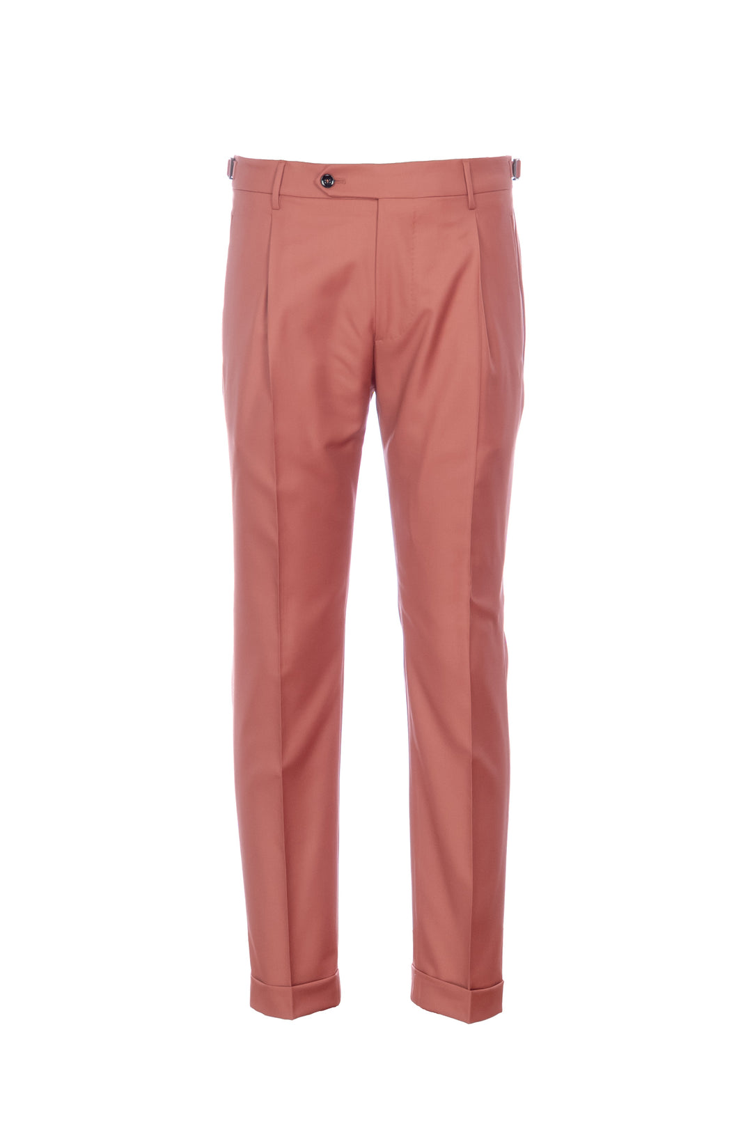 “RETRO” peach pink wool trousers with one pleat