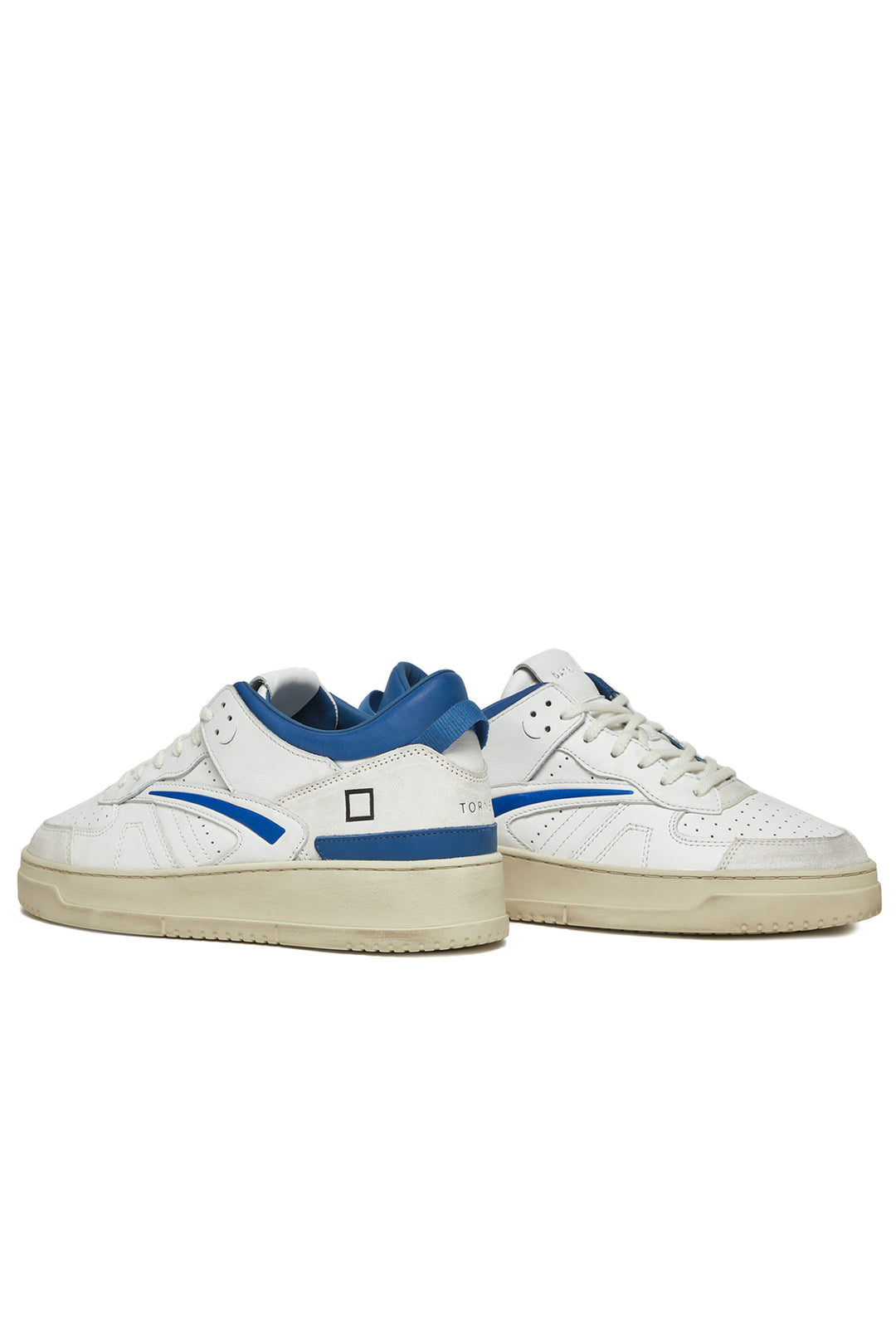 DATE Sneaker TORNEO LEATHER WHITE-BLUETTE - Mancinelli 1954