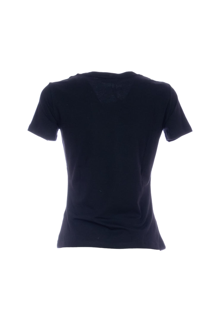 FRACOMINA T-shirt regular nera in jersey stretch con strass - Mancinelli 1954