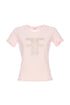 T-shirt regular rosa in jersey stretch con strass
