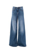 Jeans flare in denim con lavaggio medio stone wash