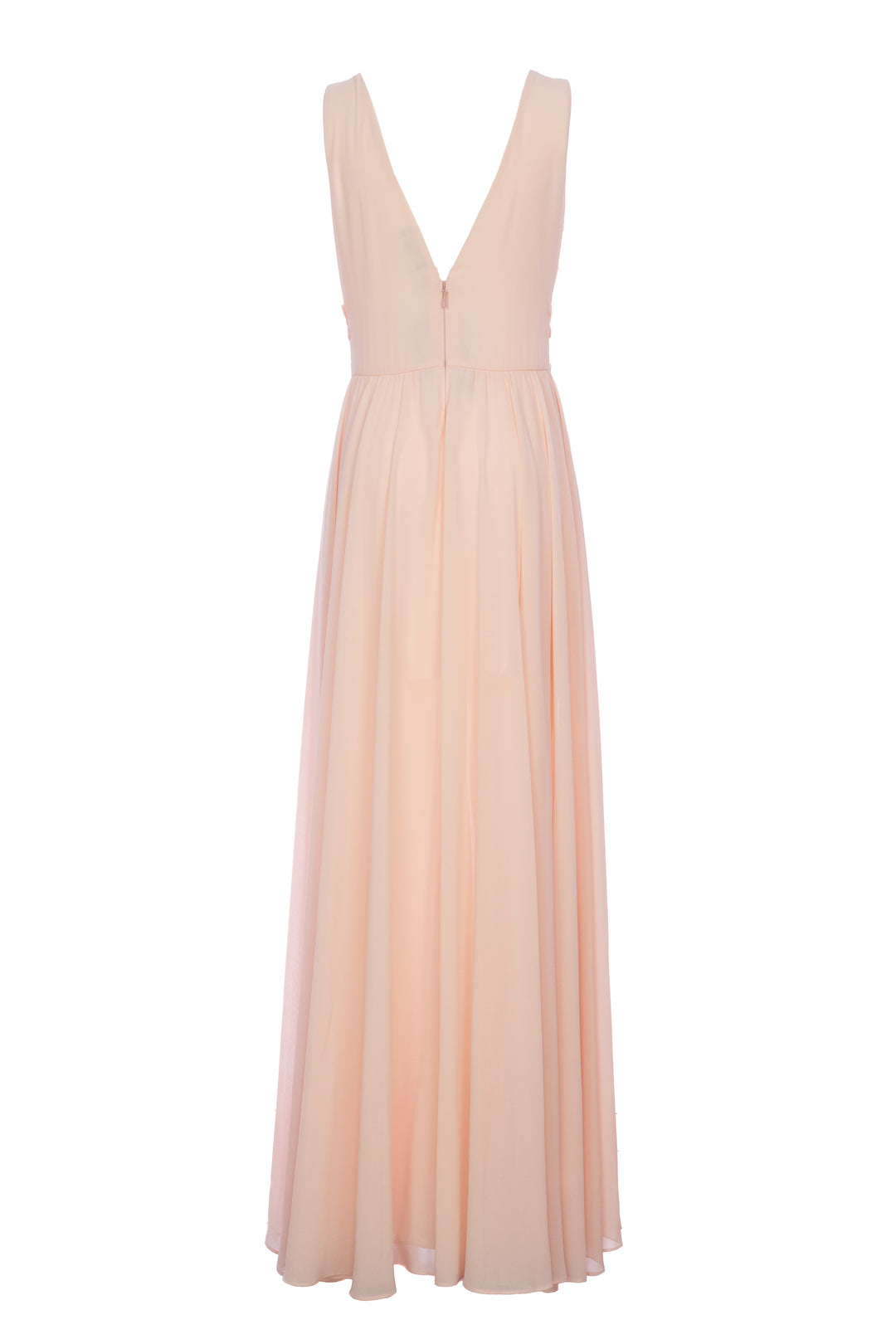 FRACOMINA Abito senza maniche lungo rosa in georgette con