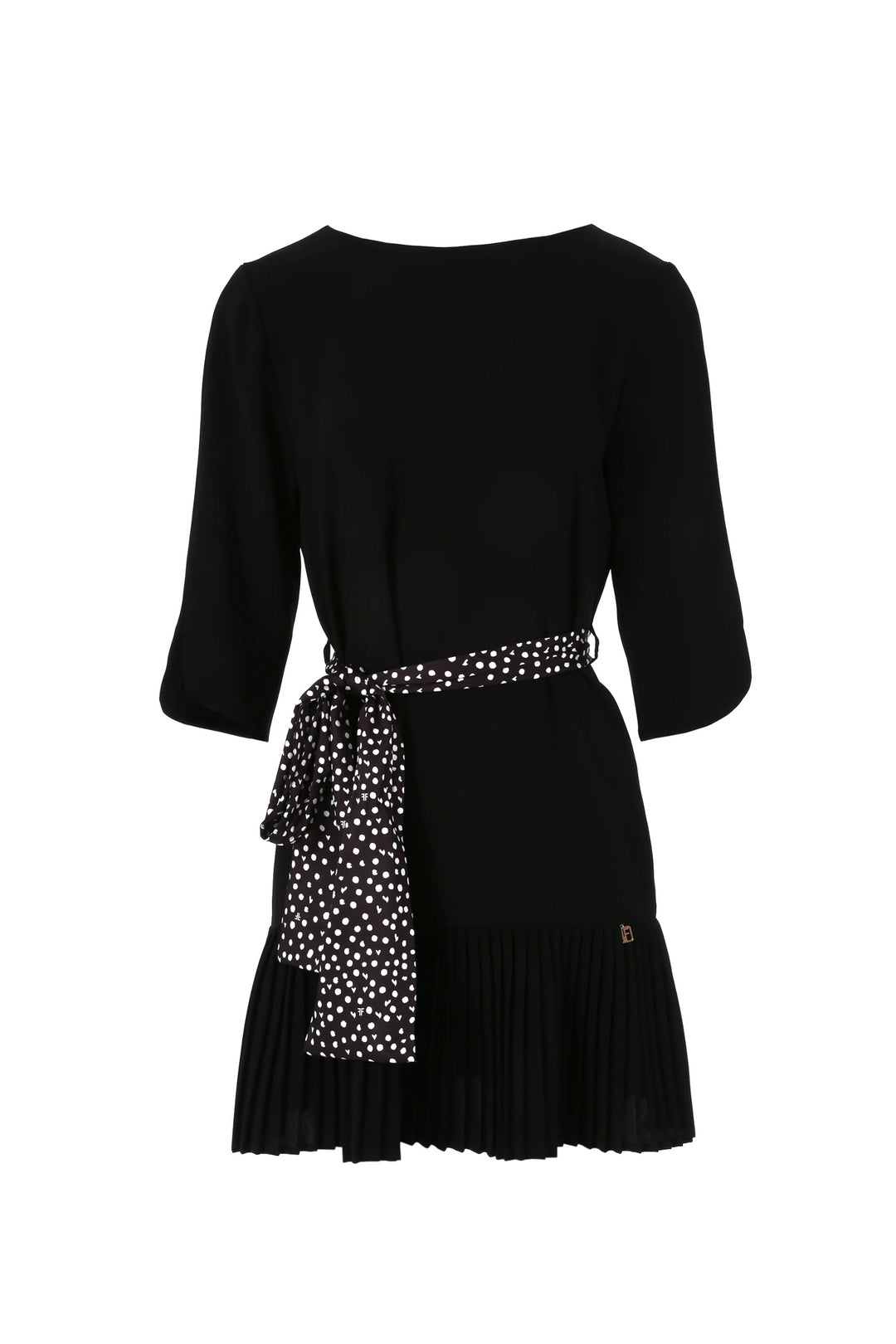 FRACOMINA Abito linea ad A mini nero con cintura FR24SD1001W50501