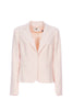 Blazer slim rose à simple boutonnage en tissu technique