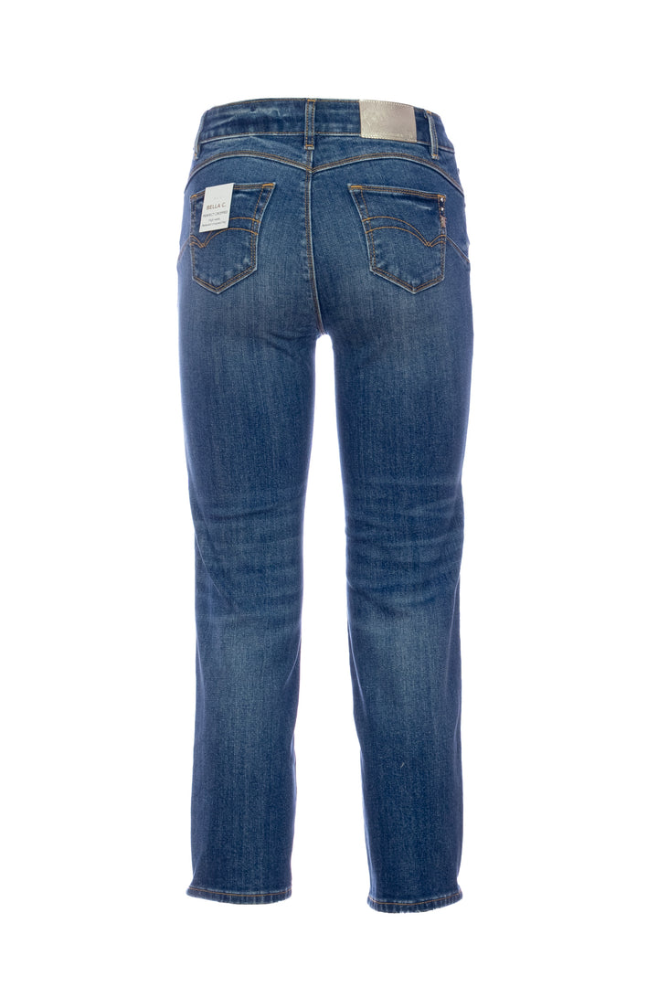 Jean skinny effet push-up en denim délavage moyen