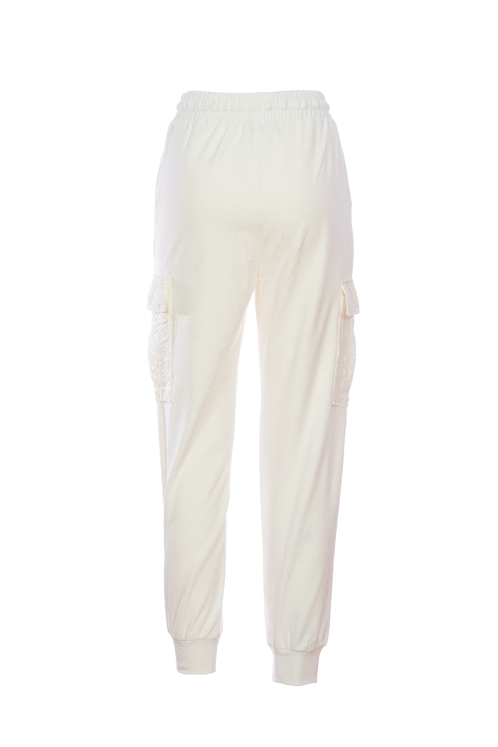 Pantalon jogger Regular en molleton crème