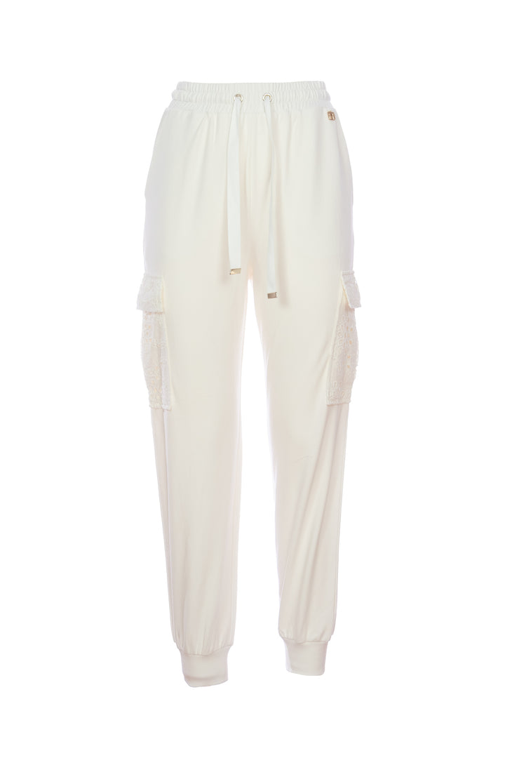 Pantalon jogger Regular en molleton crème