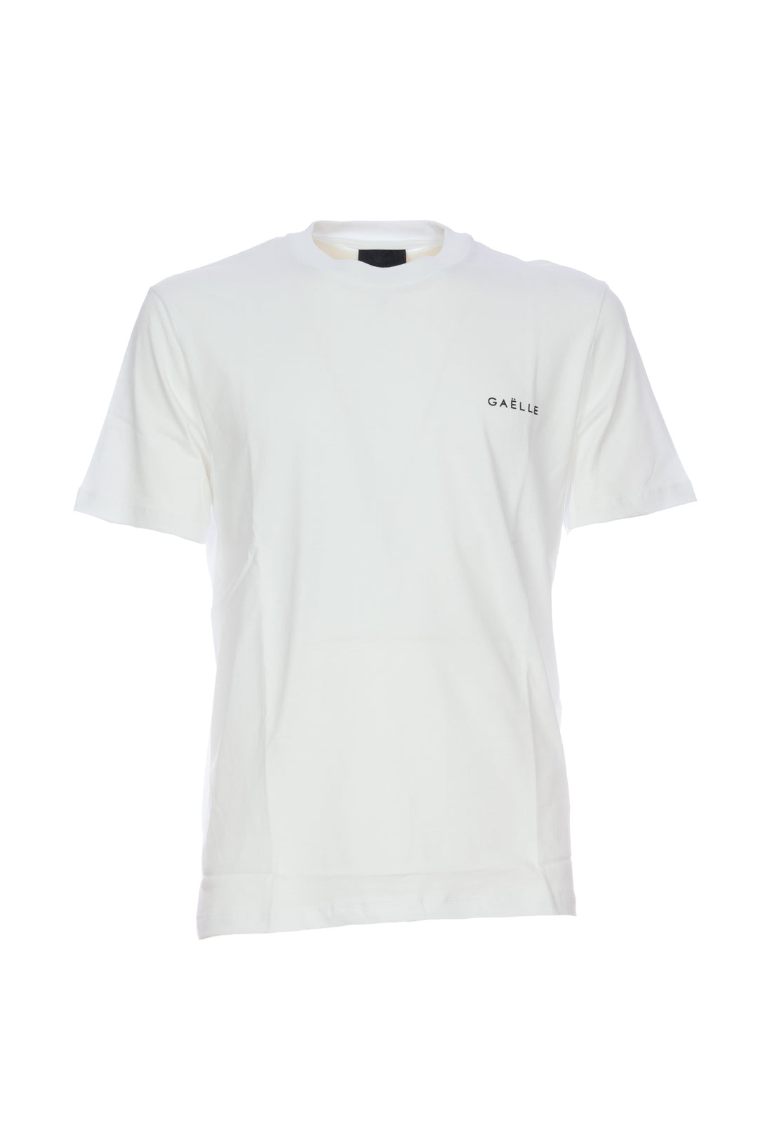 GAELLE T-shirt bianca in jersey di cotone con logo sul petto - Mancinelli 1954
