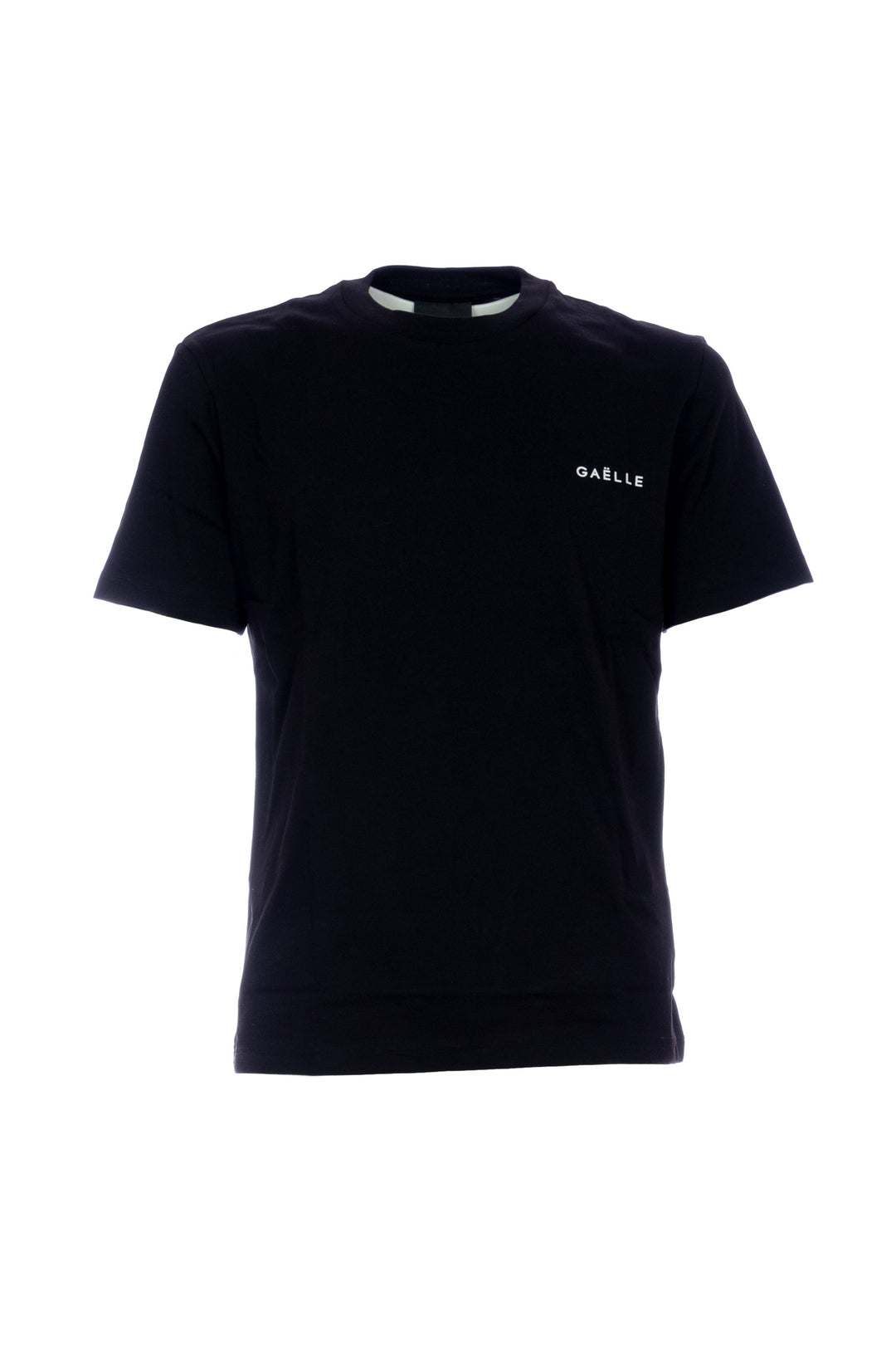 GAELLE T-shirt nera in jersey di cotone con logo sul petto - Mancinelli 1954