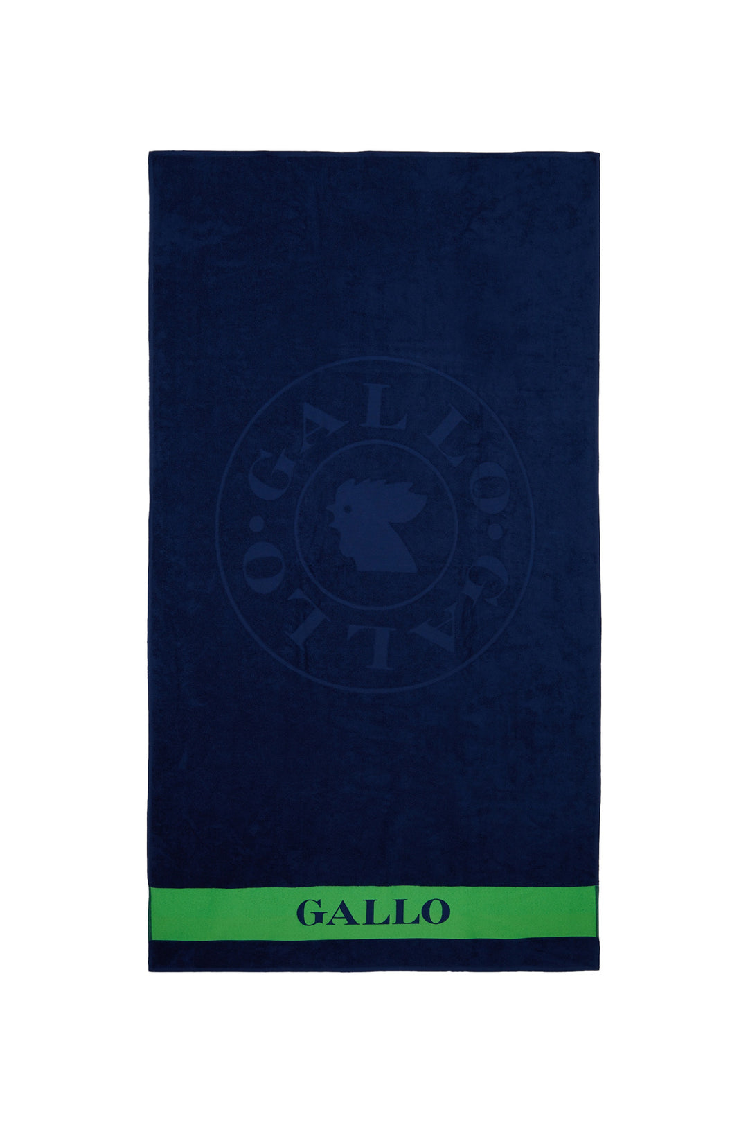 GALLO Telo mare cotone tinta unita con logo gallo blu - Mancinelli 1954