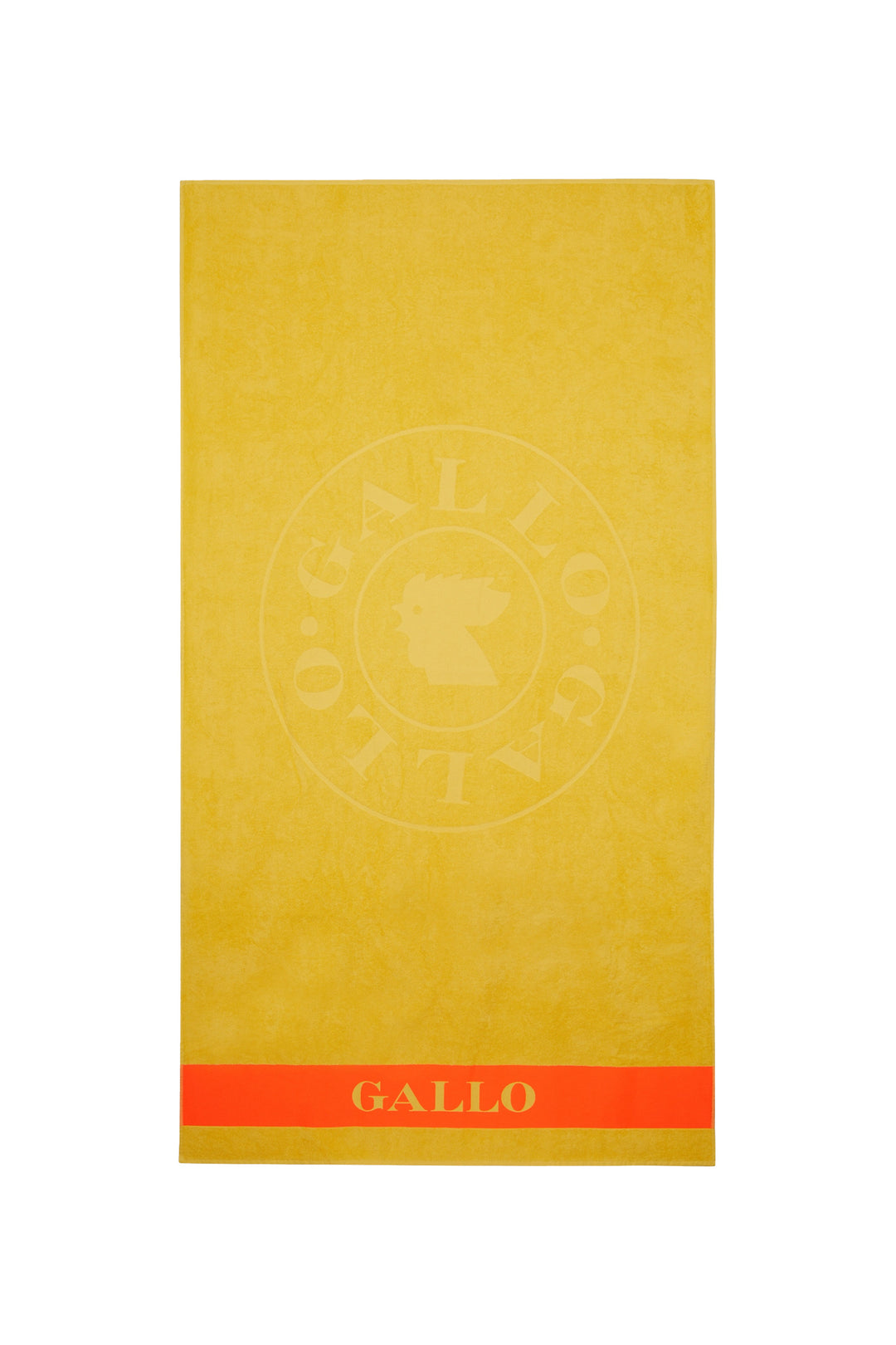 GALLO Telo mare cotone tinta unita con logo gallo giallo - Mancinelli 1954