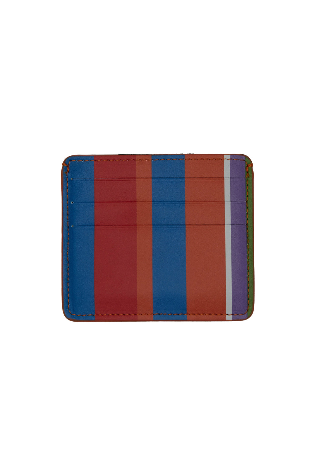 GALLO Porta carta di credito pelle righe multicolor azzurro - Mancinelli 1954