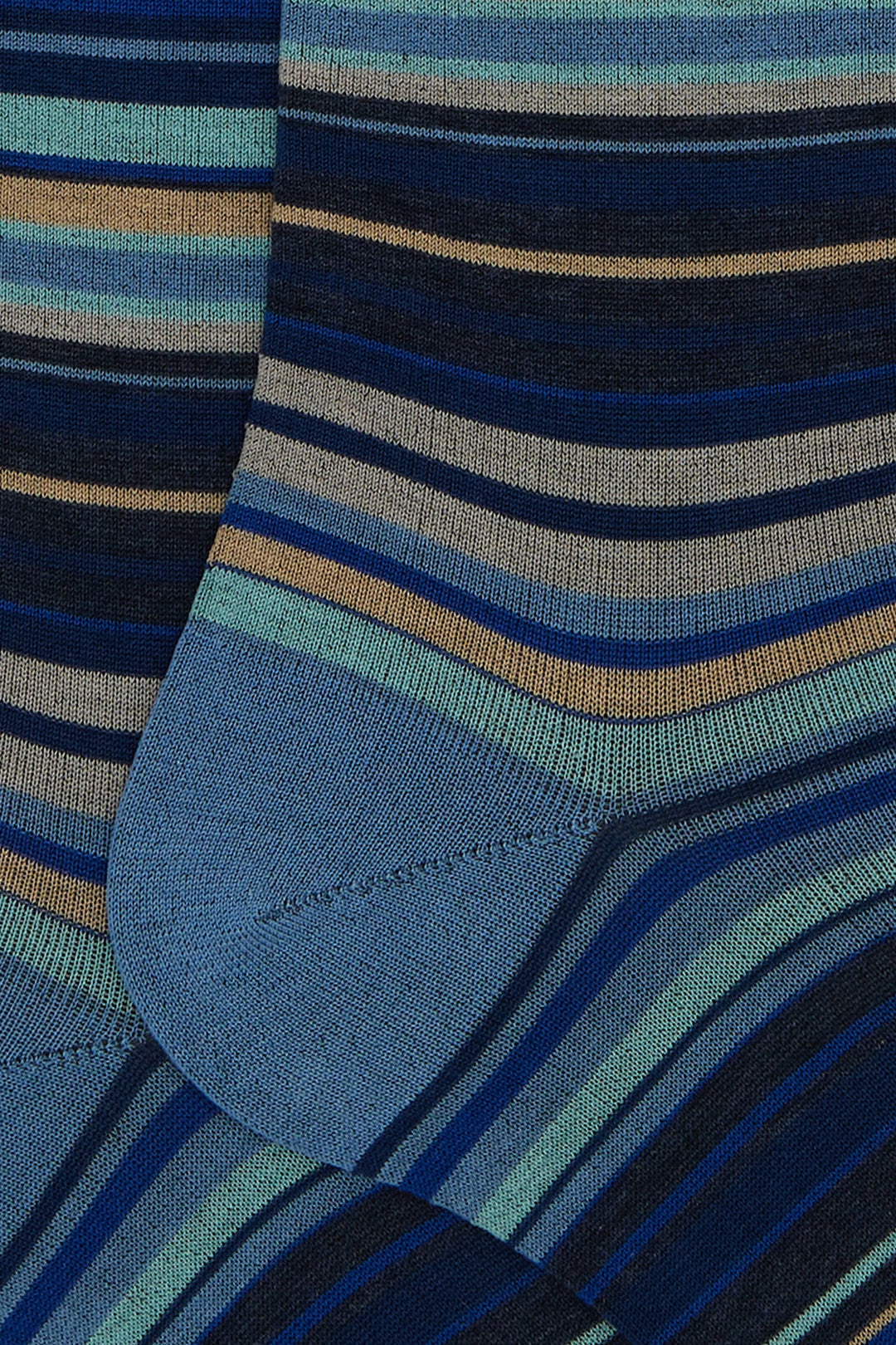 GALLO Calze lunghe cotone righe sottilissime 7 colore blu - Mancinelli 1954